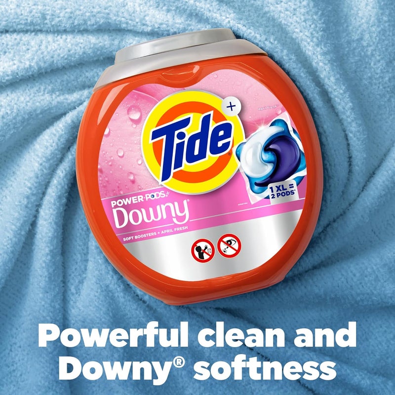 Tide Power PODs + Downy Laundry Detergent Pods, 45 Count, Soft Boosters + April Fresh - Image 3